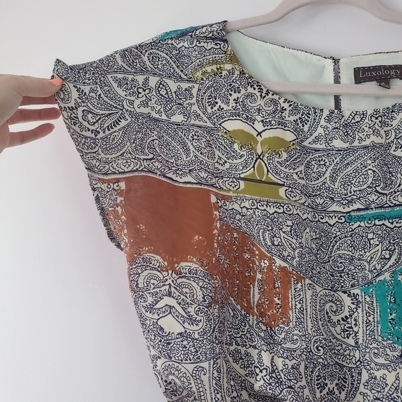 Luxology Dress Small Cinched Waist Paisley - Picture 5 of 14